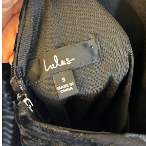 Lulus Striping Style Black Velvet Zebra Backless Mock Neck Mini Dress Size Small - Picture 6 of 8